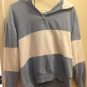 Tilly's Blue & White Quarter-zip